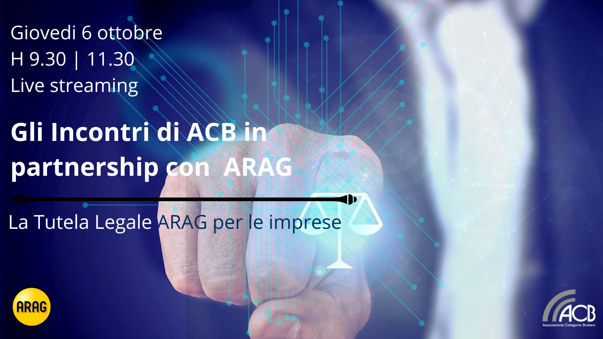 GLI INCONTRI DI ACB IN PARTNERSHIP CON...ARAG | GIOVEDI 6 OTTOBRE 2022