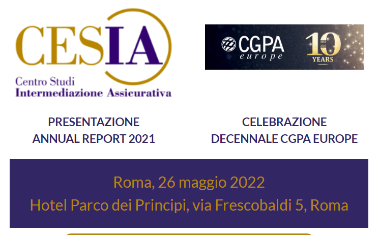 ANNUAL REPORT 2021 & DECENNALE CGPA EUROPE - 26 MAGGIO 2022